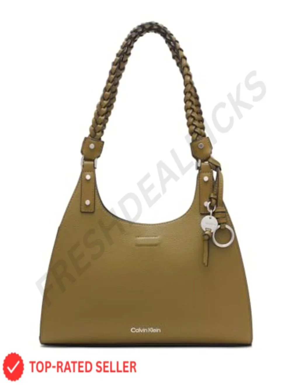 Vegan Leather Triple Compartment Satchel Handbag with Zip Pockets
